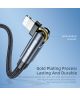Essager 3A 180° Draaibare USB naar Lightning Oplaad Kabel 1M Zwart