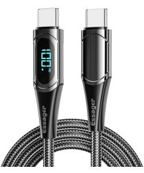 Essager 100W USB-C Snellaad Kabel met Digitale Display 5A 2M Zwart