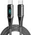 Essager 100W USB-C Snellaad Kabel met Digitale Display 5A 2M Zwart afbeelding 1