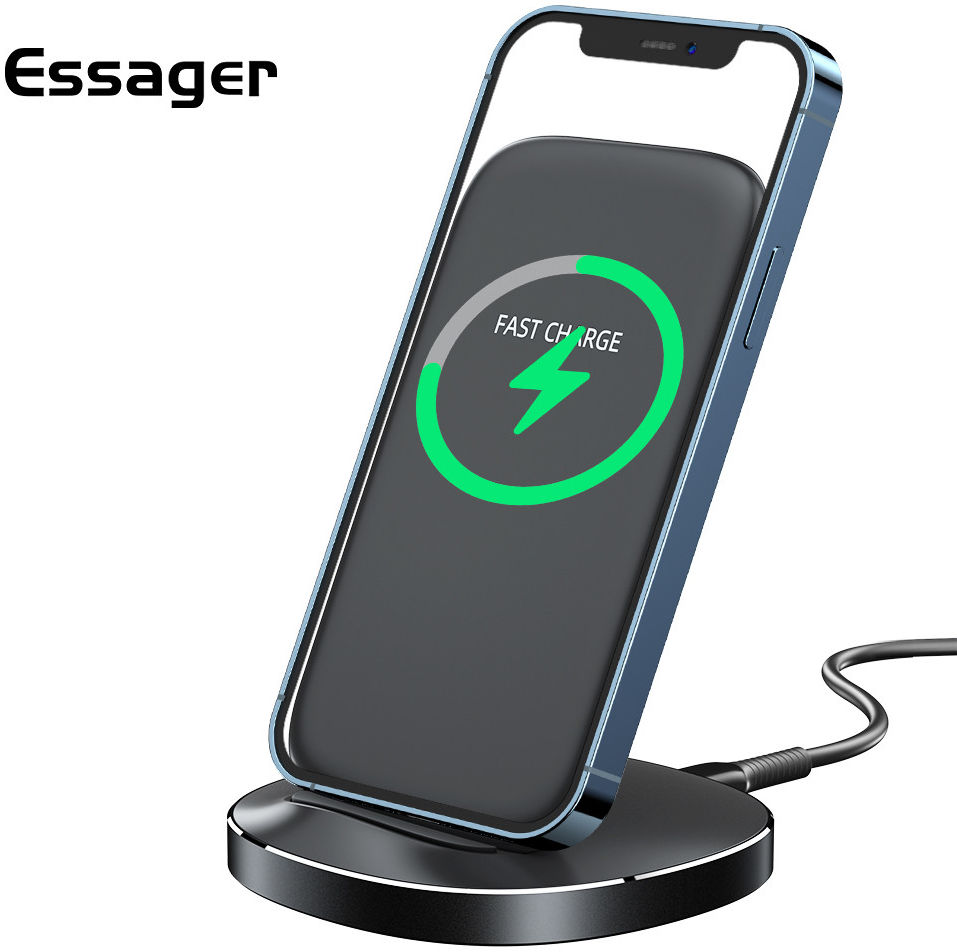Essager Universele Bureau Houder met Draadloos Opladen 15W Zwart afbeelding 9