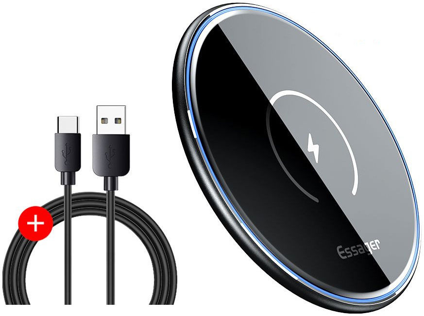 Essager 15W Fast Charge Magnetische Draadloze Oplader Met Kabel Zwart afbeelding 4