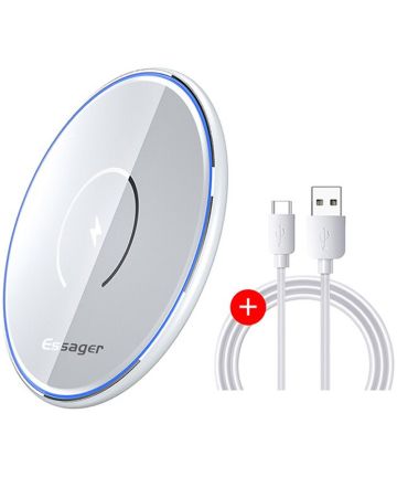 Essager 15W Fast Charge Magnetische Draadloze Oplader Met Kabel Wit Opladers