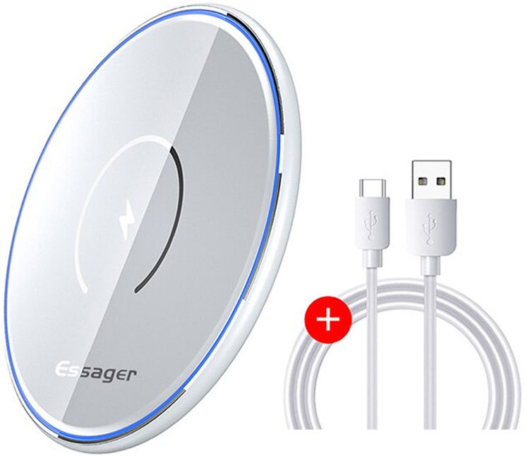 Essager 15W Fast Charge Magnetische Draadloze Oplader Met Kabel Wit afbeelding 3