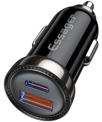Essager USB/USB-C Autolader 20W Quick Charge 3.0 en Power Delivery 3.0