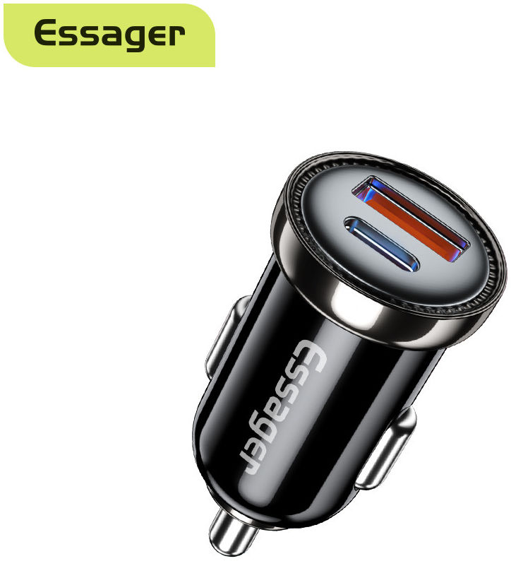 Essager USB/USB-C Autolader 20W Quick Charge 3.0 en Power Delivery 3.0 afbeelding 2