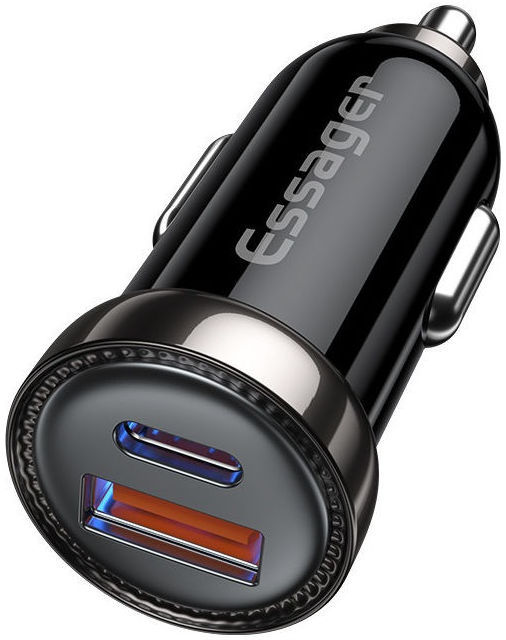 Essager USB/USB-C Autolader 20W Quick Charge 3.0 en Power Delivery 3.0 afbeelding 1