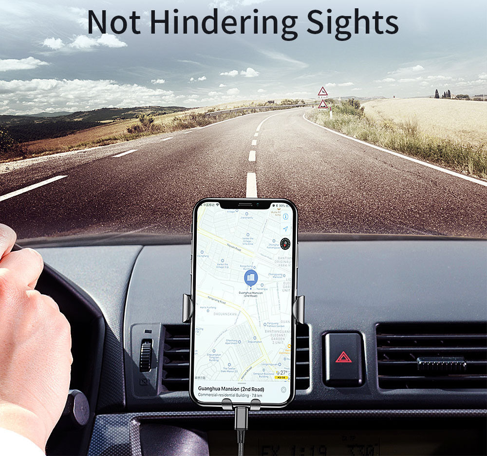 Essager Compacte Dashboard Telefoon Houder met Klemmen/Zuignap Zwart afbeelding 5