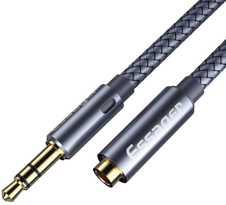 Essager 3.5mm Aux naar 3.5mm Jack Kabel 5 Meter Grijs afbeelding 2