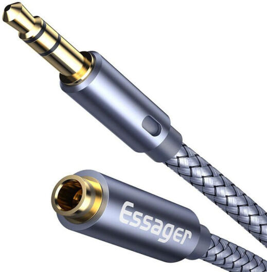 Essager 3.5mm Aux naar 3.5mm Jack Kabel 5 Meter Grijs afbeelding 1