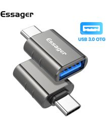 Essager USB-C naar USB 3.0 Adapter On The Go Converter 3A Grijs