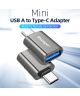Essager USB-C naar USB 3.0 Adapter On The Go Converter 3A Grijs