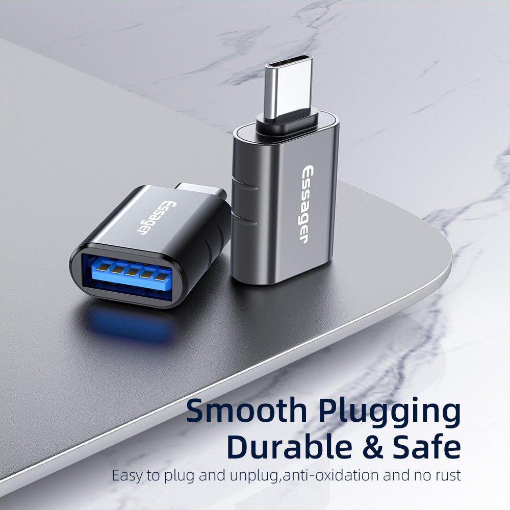 Essager USB-C naar USB 3.0 Adapter On The Go Converter 3A Grijs afbeelding 13