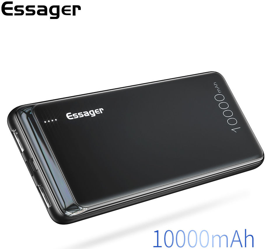 Essager Mini Compacte USB-A Powerbank 10.000 mAh Zwart afbeelding 12