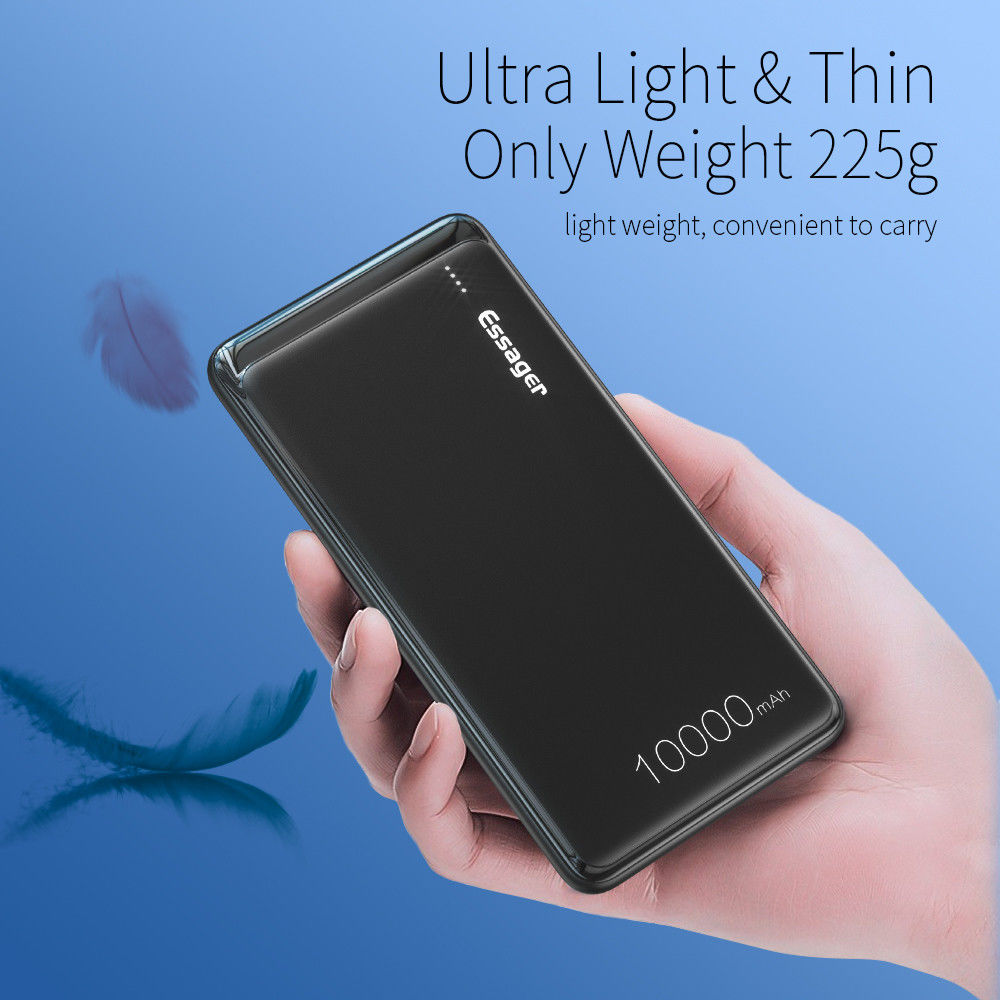 Essager Mini Compacte USB-A Powerbank 10.000 mAh Zwart afbeelding 7