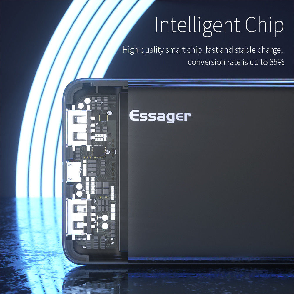 Essager Mini Compacte USB-A Powerbank 10.000 mAh Zwart afbeelding 6