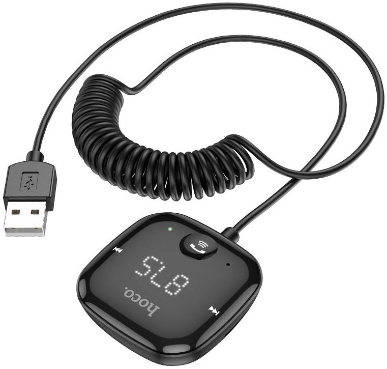 Hoco Wireless Bluetooth 5.0 Muziek FM Transmitter USB-A Zwart afbeelding 2
