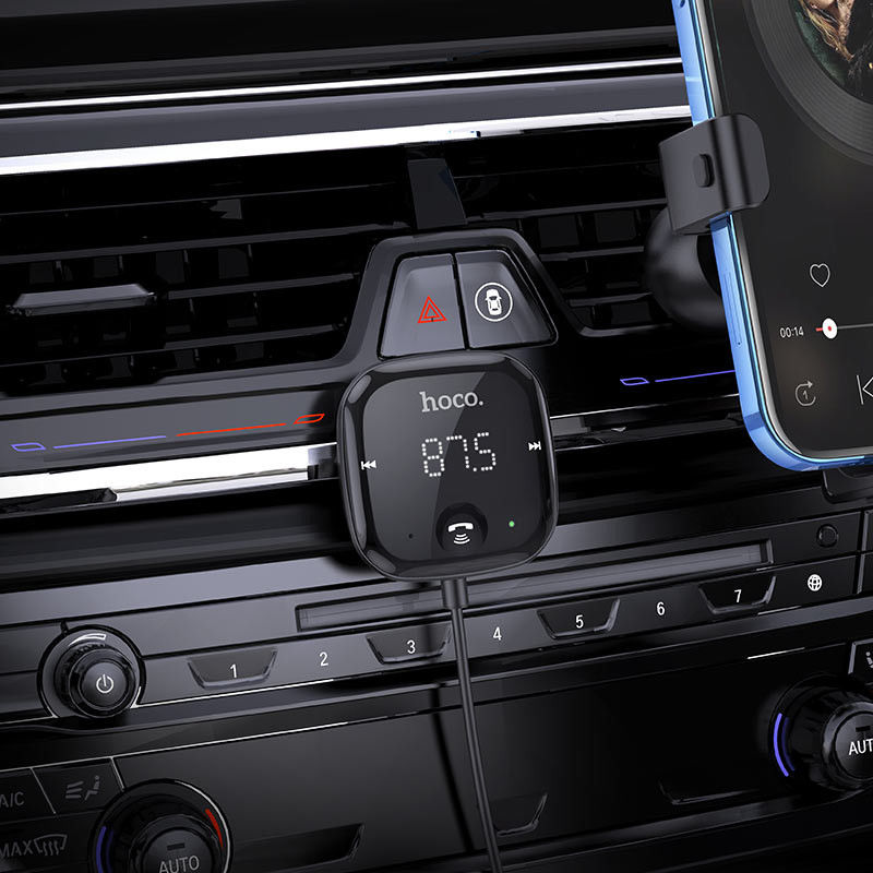 Hoco Wireless Bluetooth 5.0 Muziek FM Transmitter USB-A Zwart afbeelding 3