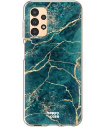 HappyCase Samsung Galaxy A13 Hoesje Flexibel TPU Aqua Marmer Print