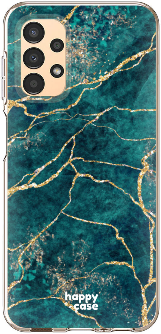 HappyCase Samsung Galaxy A13 Hoesje Flexibel TPU Aqua Marmer Print afbeelding 1