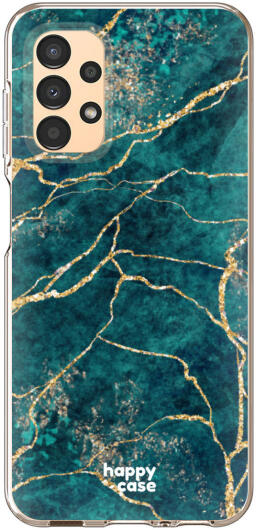 HappyCase Samsung Galaxy A13 Hoesje Flexibel TPU Aqua Marmer Print afbeelding 1