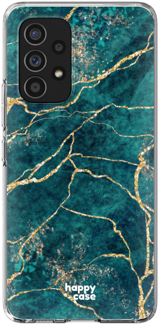HappyCase Samsung Galaxy A53 Hoesje Flexibel TPU Aqua Marmer Print afbeelding 1