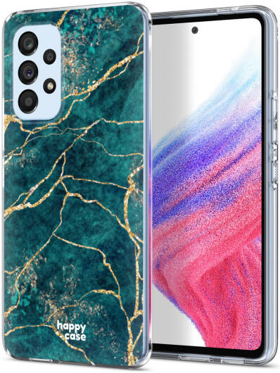 HappyCase Samsung Galaxy A53 Hoesje Flexibel TPU Aqua Marmer Print afbeelding 2