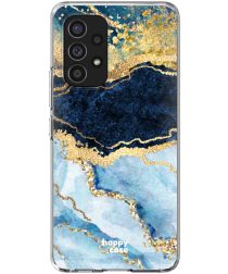 HappyCase Samsung Galaxy A53 Hoesje Flexibel TPU Blauw Marmer Print