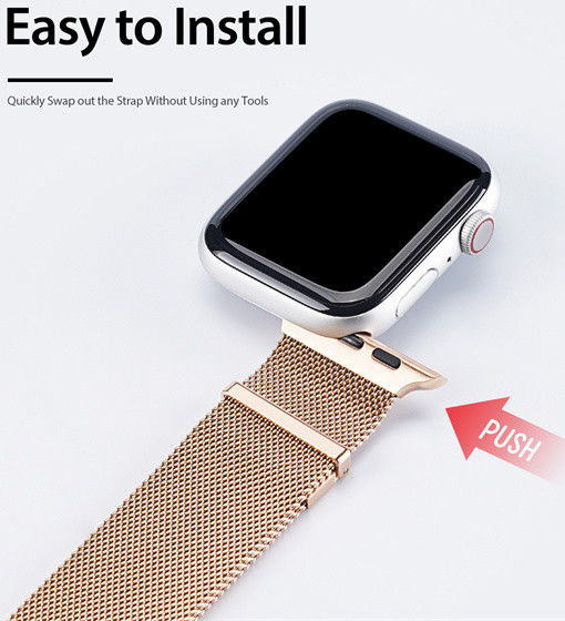 Dux Ducis Apple Watch Milanese Band - 1-10/SE/Ultra - 42/41/40/38MM - Goud afbeelding 5