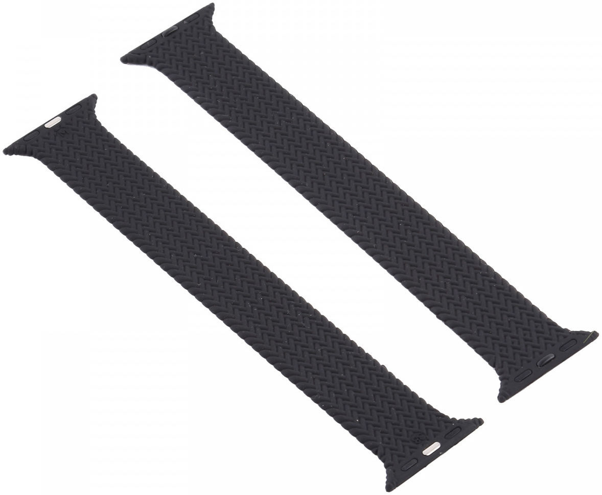 Apple Watch 1-9/SE 41/40/38MM Bandje Solo Loop Geweven Zwart Maat: M afbeelding 2