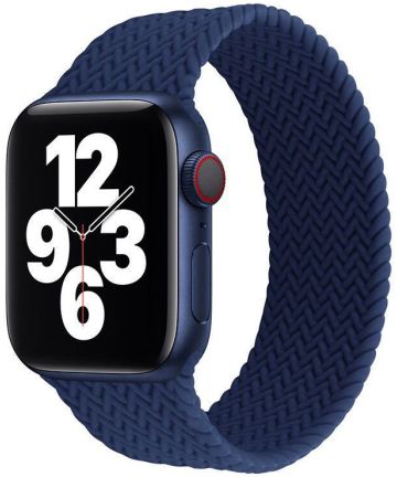 Apple Watch 1-9/SE 41/40/38MM Bandje Solo Loop Geweven Blauw Maat: M Bandjes