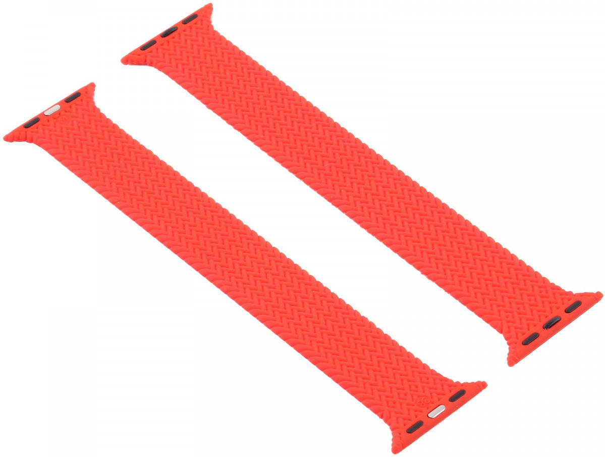 Apple Watch Bandje - 1-10/SE/Ultra - 49/46/45/44/42MM - Geweven - Maat M - Rood afbeelding 2