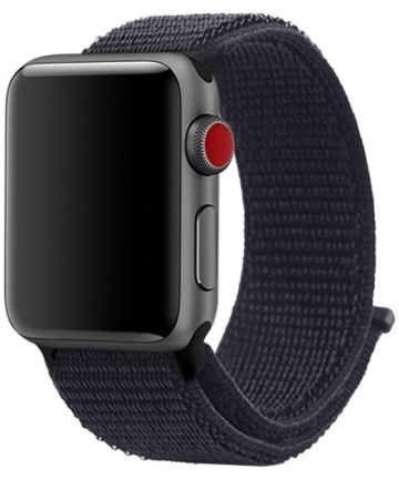 Apple Watch 41MM / 40MM / 38MM Bandje Nylon Klittenband Zwart Bandjes