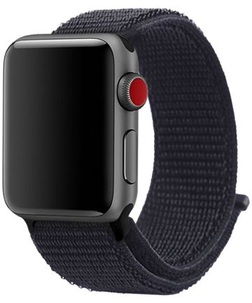 Apple Watch Bandje - 1-9/SE/Ultra 49MM/45MM/44MM/42MM - Klittenband - Zwart Bandjes