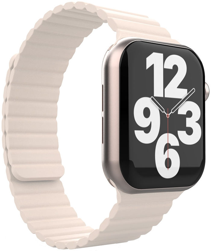 Apple Watch 1-9/SE/Ultra 49/45/44/42MM Bandje Siliconen Beige afbeelding 1