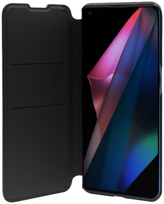 Origineel Oppo Find X3 Pro Hoesje Flip Cover Wallet Book Case Zwart afbeelding 3