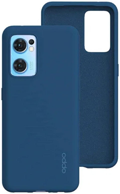 Origineel Oppo Find X5 Lite Hoesje Siliconen Back Cover Blauw afbeelding 1