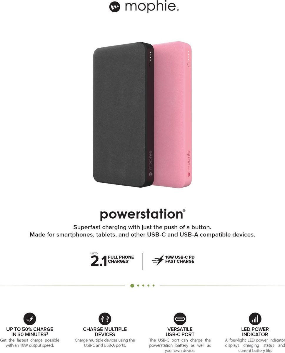 Mophie Powerstation Powerbank 10.000 mAh 18W PD Zwart afbeelding 6