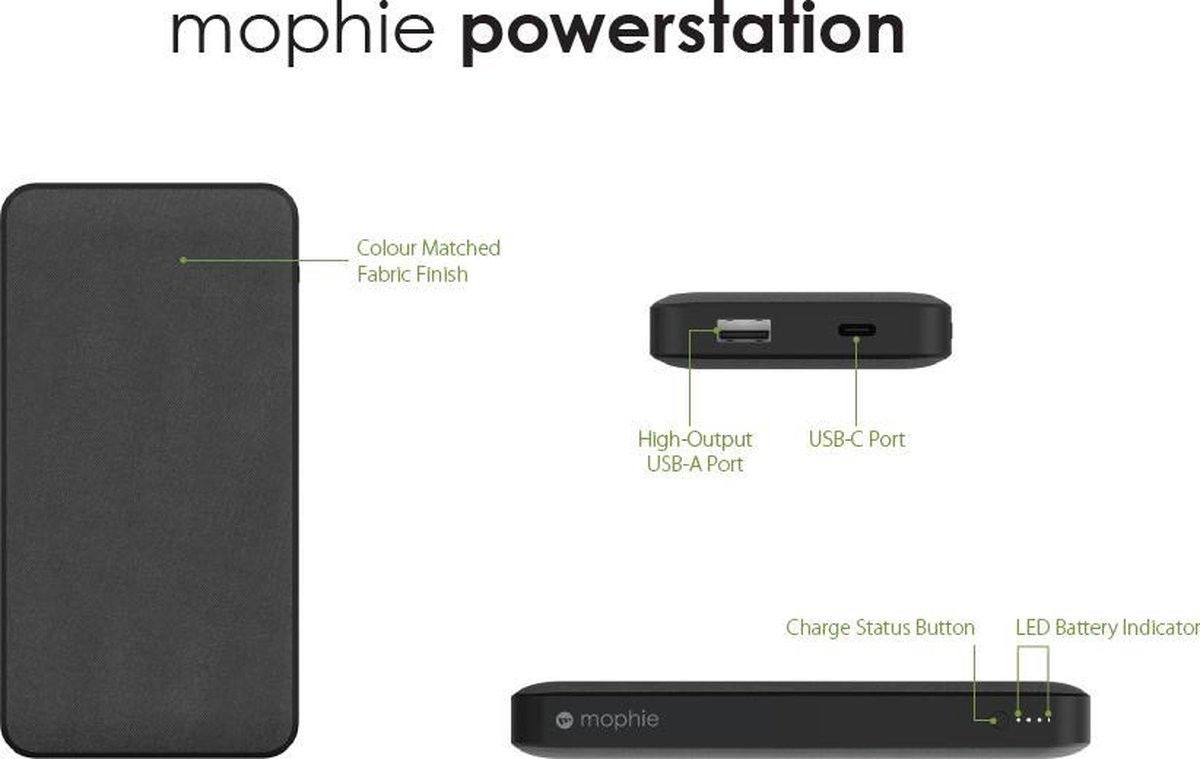 Mophie Powerstation Powerbank 10.000 mAh 18W PD Zwart afbeelding 5