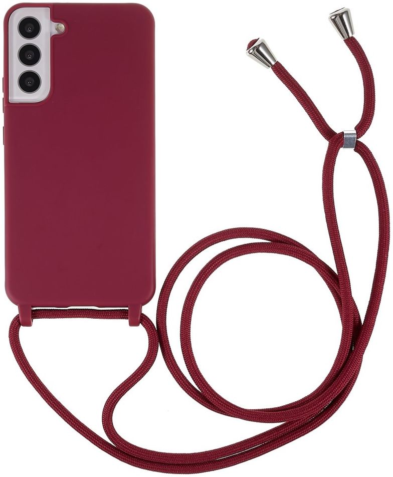 Samsung Galaxy S22 Hoesje Back Cover Flexibel met Koord Rood afbeelding 1