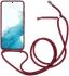 Samsung Galaxy S22 Hoesje Back Cover Flexibel met Koord Rood afbeelding 2