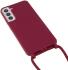 Samsung Galaxy S22 Hoesje Back Cover Flexibel met Koord Rood afbeelding 3