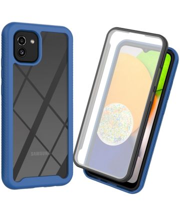 Samsung Galaxy A03 Hoesje Full Protect 360° Cover Hybride Blauw Hoesjes