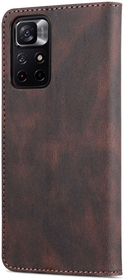 AZNS Xiaomi Poco M4 Pro 5G Hoesje Wallet Book Case Kunstleer Bruin afbeelding 5