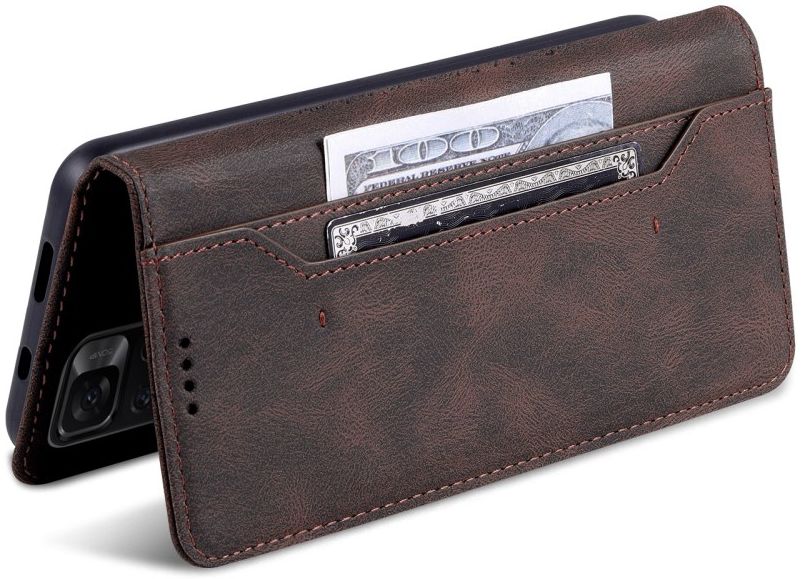 AZNS Xiaomi Poco M4 Pro 5G Hoesje Wallet Book Case Kunstleer Bruin afbeelding 10