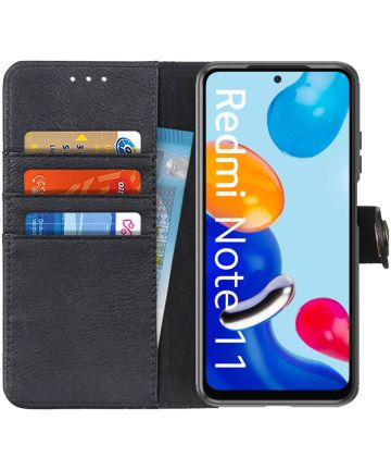 KHAZNEH Xiaomi Redmi Note 11 / 11S Hoesje Portemonnee Book Case Zwart Hoesjes