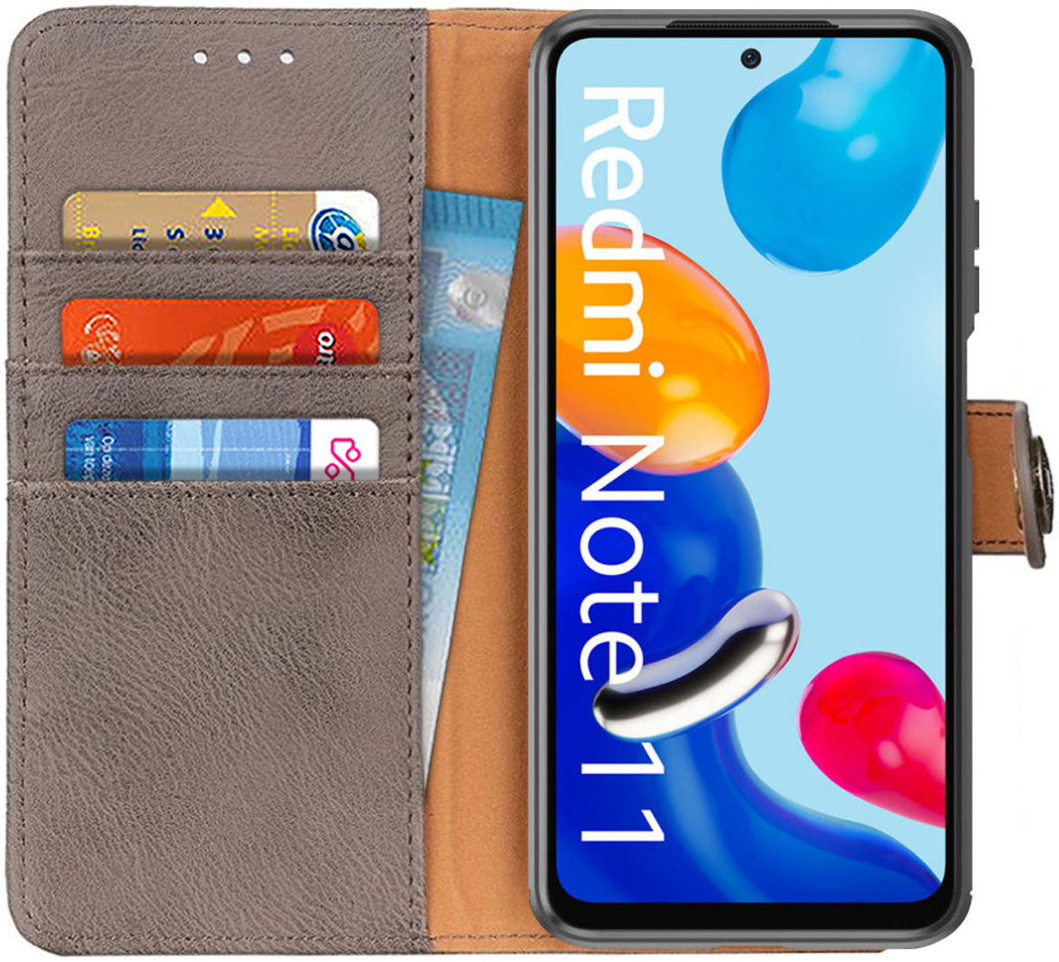 KHAZNEH Xiaomi Redmi Note 11 / 11S Hoesje Portemonnee Book Case Grijs afbeelding 1