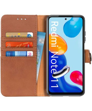 KHAZNEH Xiaomi Redmi Note 11 / 11S Hoesje Portemonnee Book Case Bruin Hoesjes