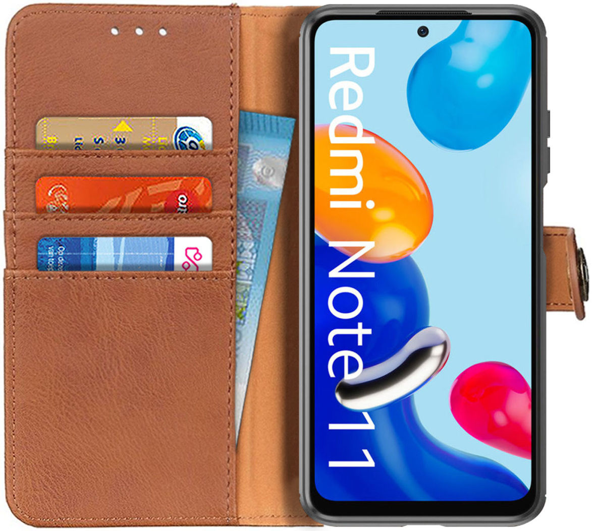KHAZNEH Xiaomi Redmi Note 11 / 11S Hoesje Portemonnee Book Case Bruin afbeelding 1