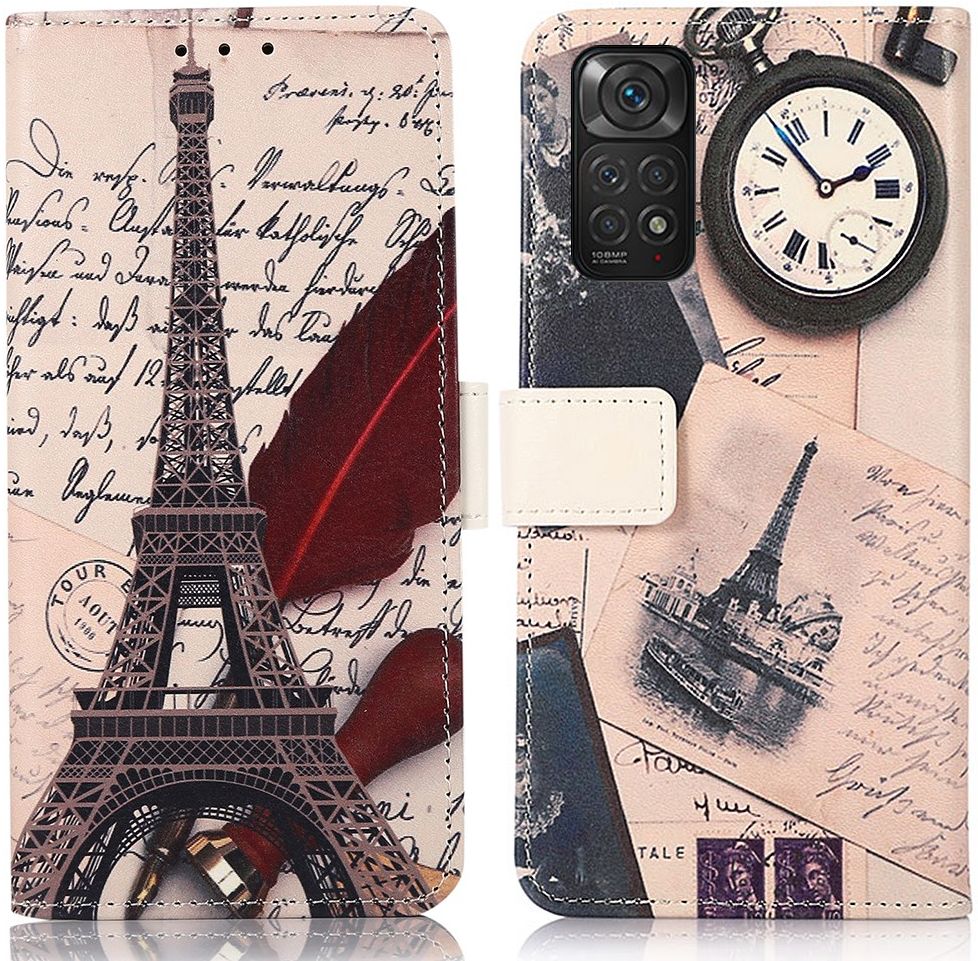 Xiaomi Redmi Note 11 / 11S Hoesje Portemonnee met Eiffeltoren Print afbeelding 3