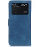 KHAZNEH Xiaomi Poco M4 Pro 4G Hoesje Vintage Wallet Book Case Blauw